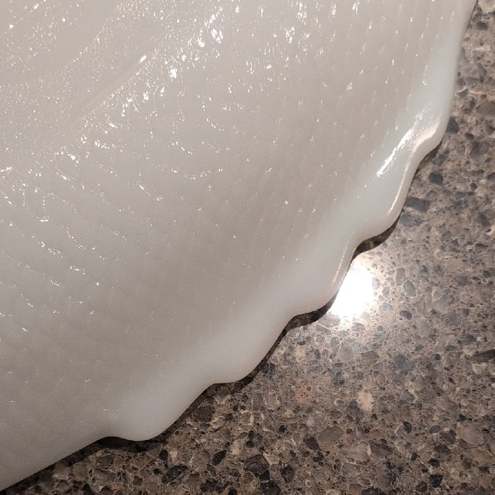 Glasbake Vintage Milk Glass Fish Platter